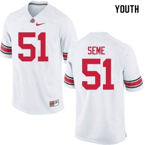 NCAA Ohio State Buckeyes Youth #51 Nick Seme White Nike Football College Jersey SHX2245NE